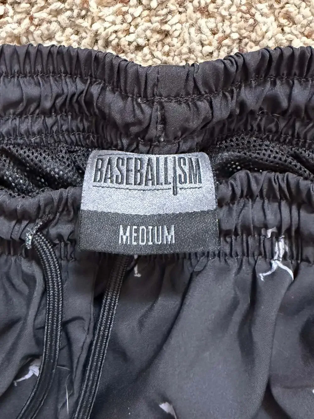 Baseballism Men's Black Flag Man All Over Print Swim Shorts Medium